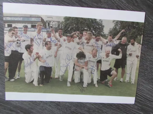 Yorkshire County Cricket Club Multi Signed Autographed Cricket Newspaper Picture