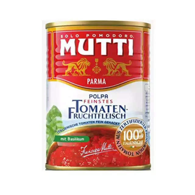Mutti Polpa Tomatenfruchtfleisch Fein Tritato Con Basilico 400g