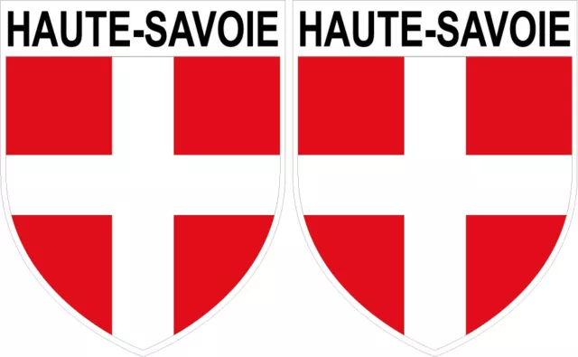 74 Haute Savoie autocollant plaque immatriculation fond rouge blason croix  savoie