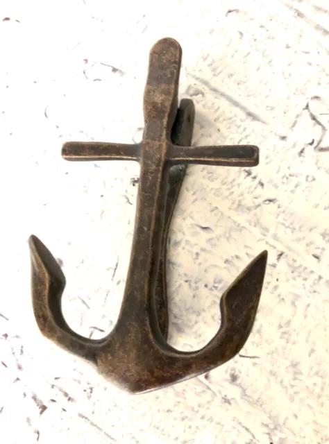 Vintage Solid Brass 6” Anchor Nautical Door Knocker 5"x3.5"