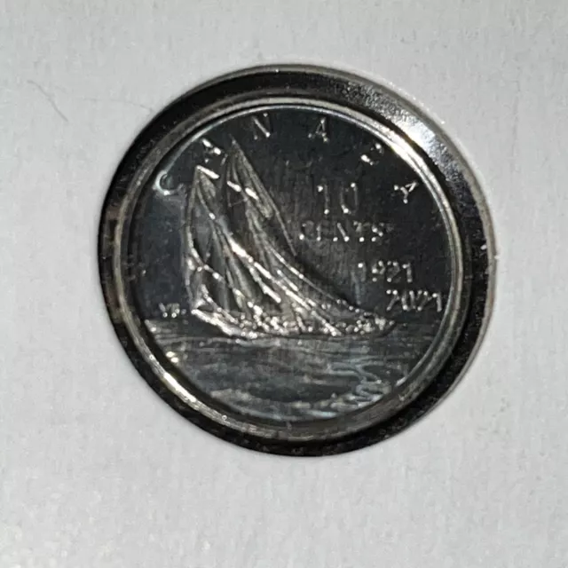 2021 Canada Bluenose Double Date Dime Brilliant Uncirculated FREE SHIPPING