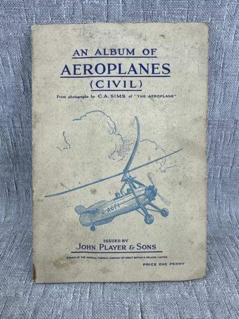 Vintage John Player & Sons - Aeroplanes (Civil) (1935) - Album Set of 50 cards