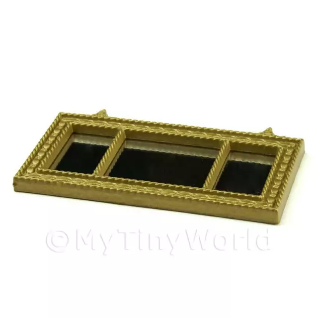 Dolls House Miniature Large Gold Mirror