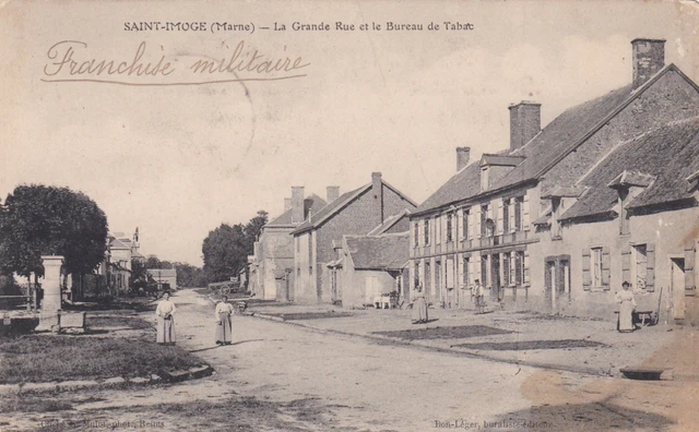CPA 51 SAINT IMOGE (Marne) La Grande Rue et le Bureau de Tabac