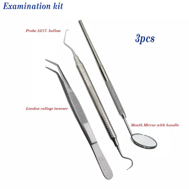 Examen Kit Bouche Miroir Poignée Collège Pince Explorateur Sondes Dentaire Outil