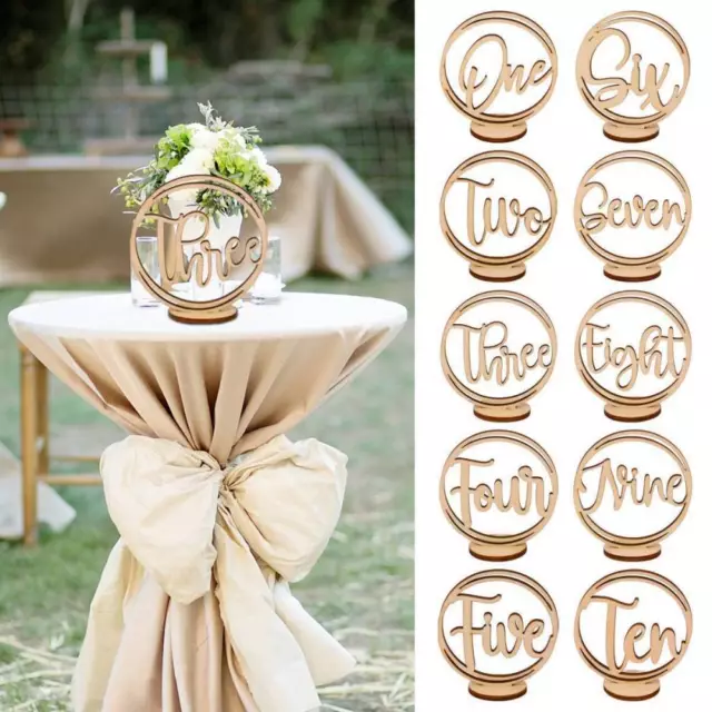 1-10 Number Wood Signs Wedding Party Table Number Wooden Table Number Sign Decor