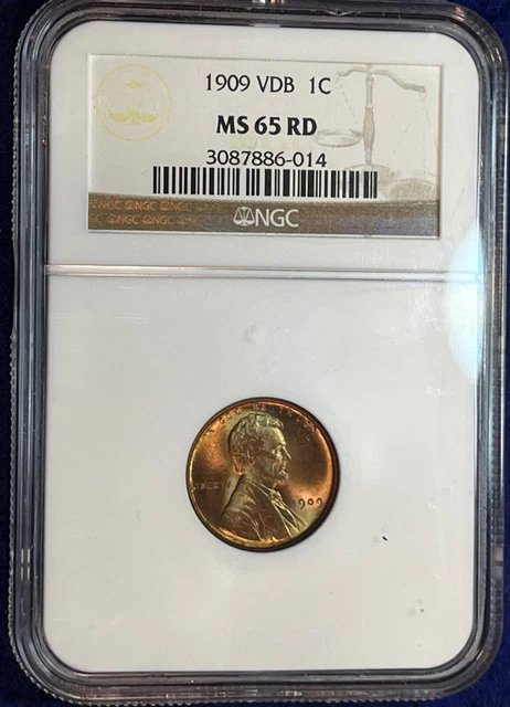 1909 VDB Lincoln Cent NGC MS 65 RED! Blazing RED GEM BU