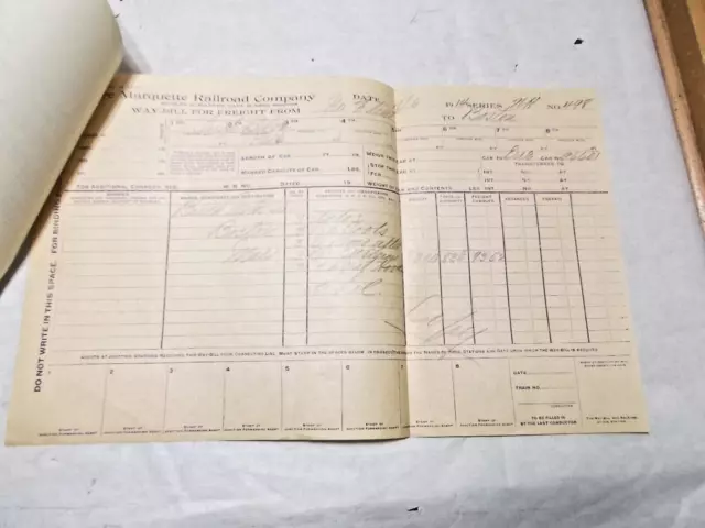 1914 Pere Marquette Railroad - Buick Motor Co. Way-Bill Freight Completed Form