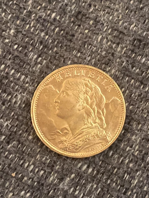 20 FRANCS SWISS Helvetia Vreneli Gold Coin .1867 oz Gold - 1949 $379.99