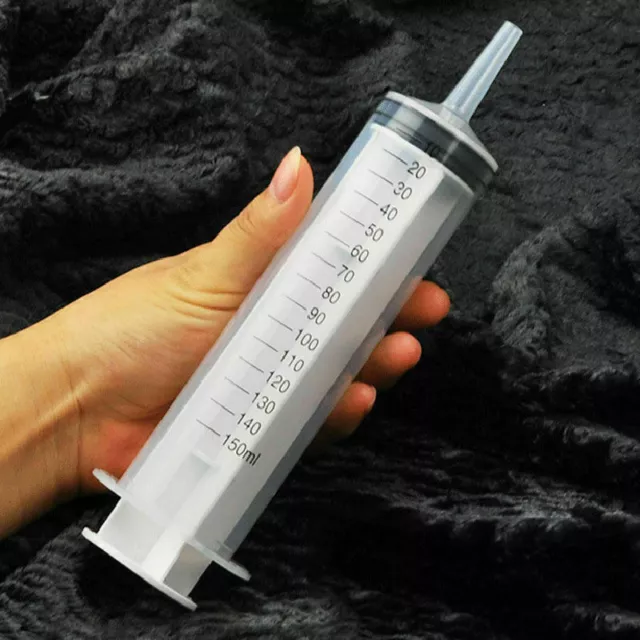 150ML Large Big Plastic Hydroponics Nutrient Disposable Measuring Syringe 2