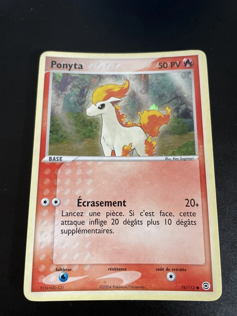 Ponyta Holo - Pokemon 76/112 Ex Red Light Green Leaf Close To New Fr