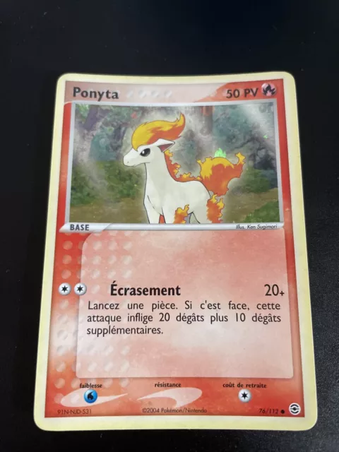 Ponyta Holo - Pokemon 76/112 Ex Rouge Feu Vert Feuille Proche Du Neuf Fr