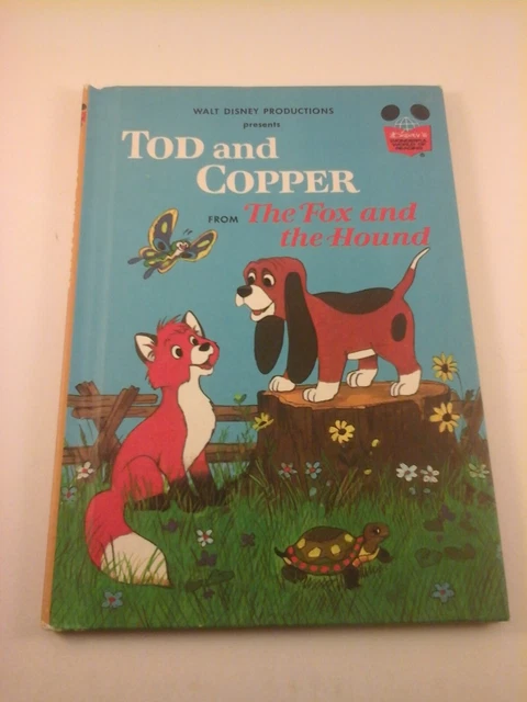 Vtg 1981 Walt Disney's TOD & COPPER Wonderful World of Reading Kids HC Book