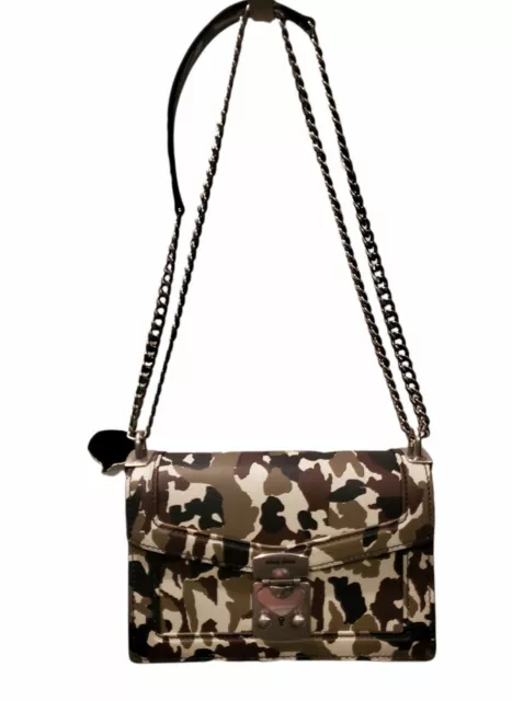 NWT AUTHENTIC Prada Miu Miu 2019 Runway Craquele St. Camoflauge Camo Chain Strap