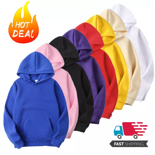 ❀Sweats À Capuche Unis Pour Hommes Sweat-Shirts À Capuche Décontractés Hauts F