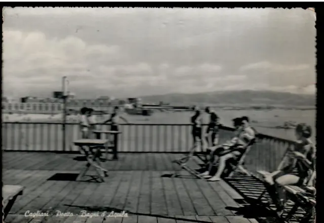 CAGLIARI - POETTO - Bagni d' AQUILA - Viaggiata 1955