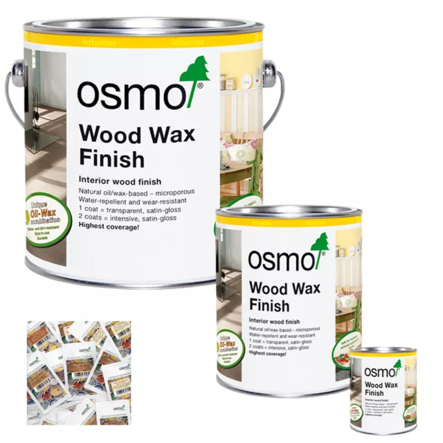 Osmo Wood Wax Finish Transparent in 15 Colours & 5ml, 125ml, 750ml & 2.5 Litres