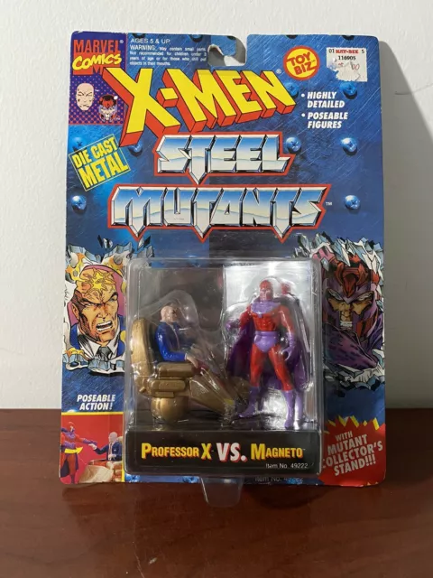 NEW X-Men Steel Mutants Action Figures PROFESSOR X vs. MAGNETO Die Cast NIP NOS