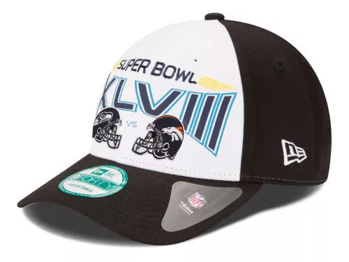 Seahawks vs. Broncos New Era 9Forty Super Bowl XLVIII Dueling Helmet Cap Hat