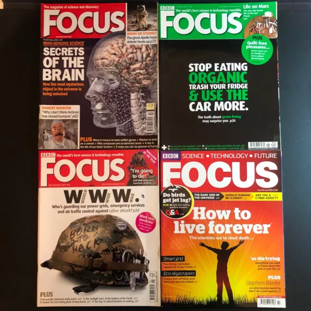 4 x BBC Focus Magazines Bundle Health Science Technology Future Brain Job Lot...