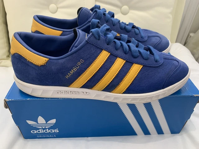 ADIDAS HAMBURG TRAINERS UK Size 9 Produced 2016. Blue Yellow