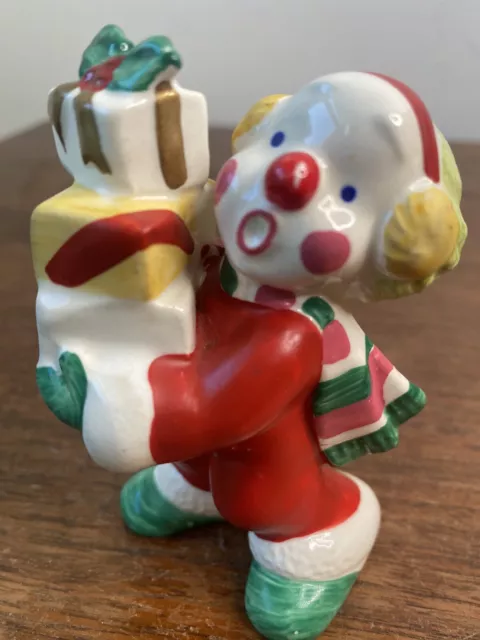 Vintage Napcoware Christmas Clown Figurine Stack Presents Gifts Shopper Japan
