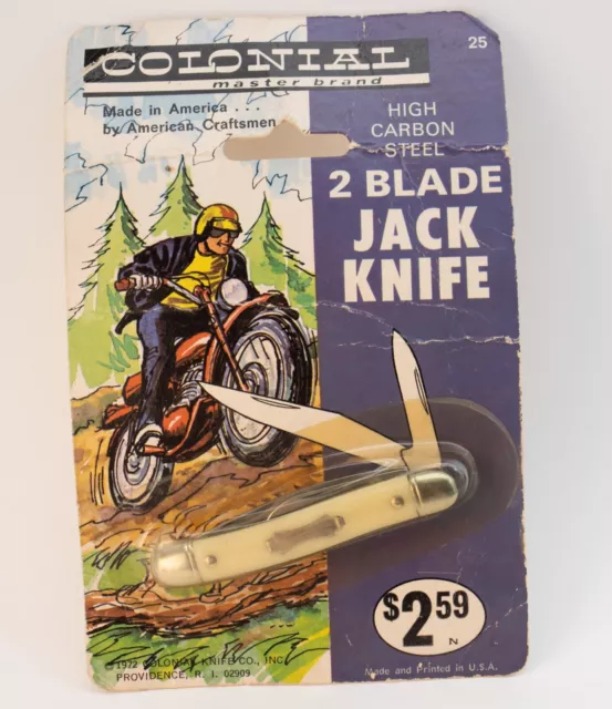 New VTG Sealed Colonial #25 Master Brand High Carbon 2 Blade Jack Pocket Knife