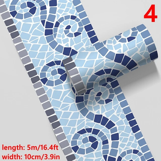 Mosaïque Adhésif Autocollant Mural Papier Peint Plinthe Bordure Salle Home Décor