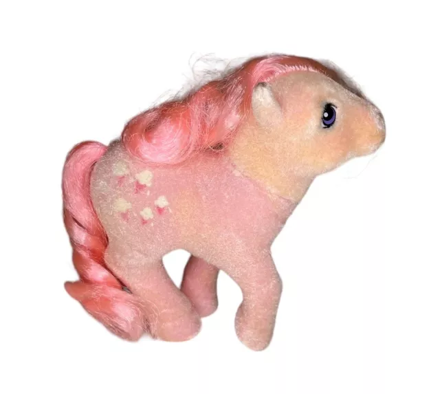 Vintage My Little Pony G1 Lickety Split Flocked Fuzzy Pink So Soft