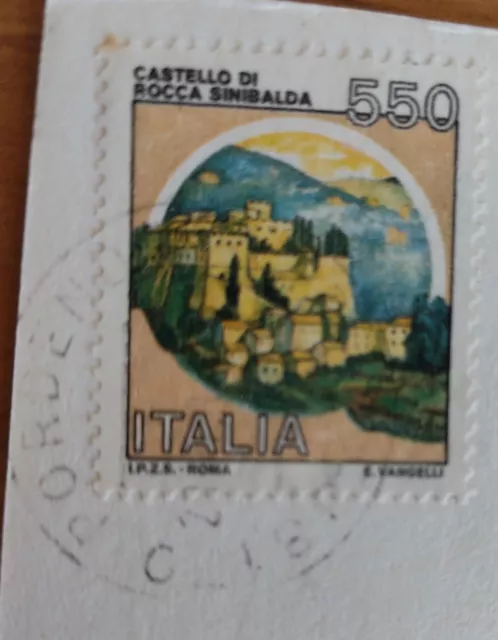 1989 ITALIA Francobollo Castelli da Lire 550 con dent. 13-1/4 Su Cartolina