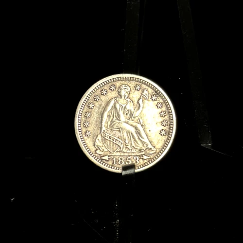 1853 - with Arrows - Seated Liberty Silver H10C Half Dime Coin