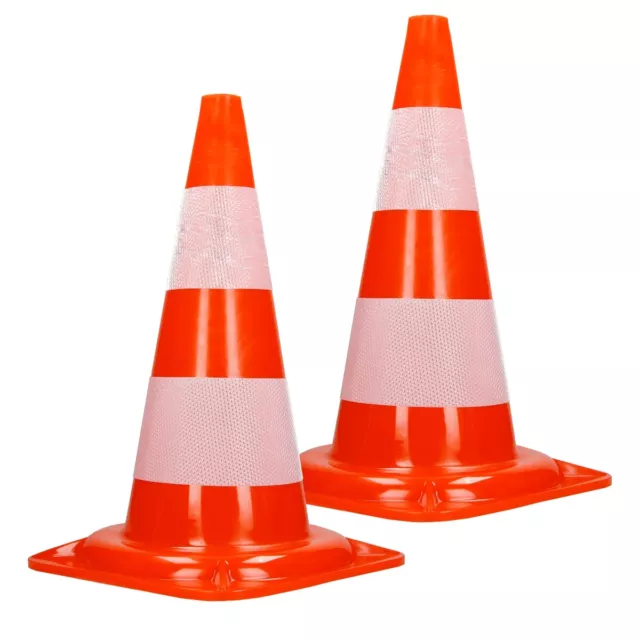 2er Pack Warnkegel Warnleitkegel Verkehrsleitkegel Pylon Sicherheit 50 cm Kegel