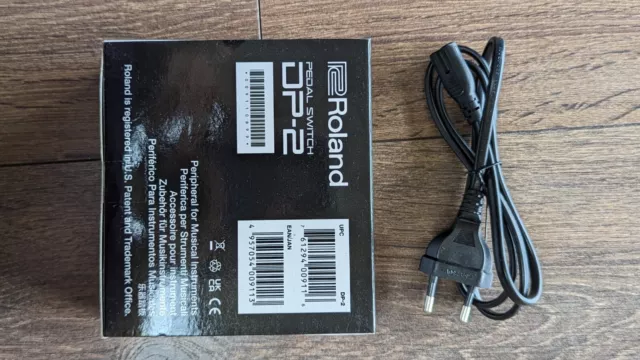 Roland dp-2 damper pedal foot switch and Eu 2 pin power plug cord supply lead 