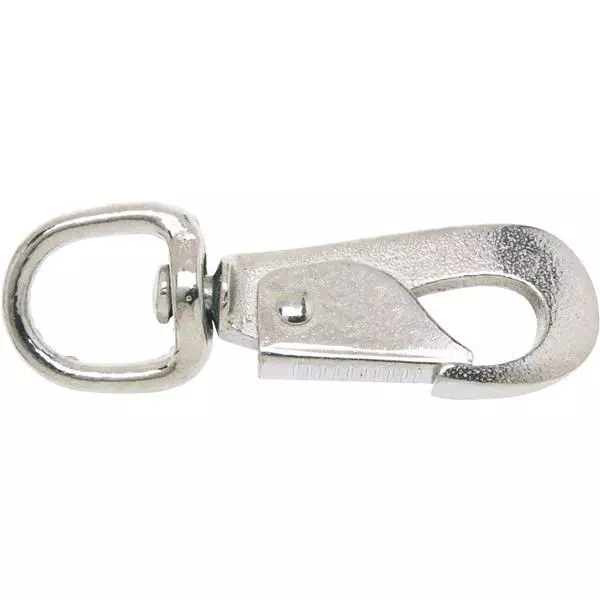 (5)-Zinc Plated 3-1/2" Long #830 Swivel Round 3/4" Eye Chain Cap Snap T7606801