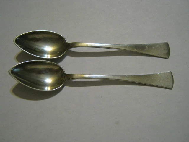 TWO Austria-Hungary c. 1900 4.25" Budapest 800 Silver Spoon Flare Handle WT Mark