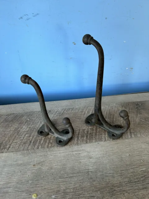 Pair cast iron wall mount Dbl  hooks ,