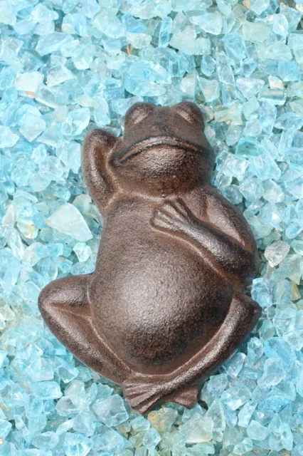 Frosch Gusseisen Gartenfigur Deko Dekofigur