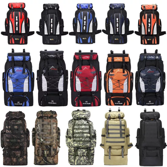 80L 100L Military Tactical Bag Backpack Rucksack Camping Hiking Travel Outdoor