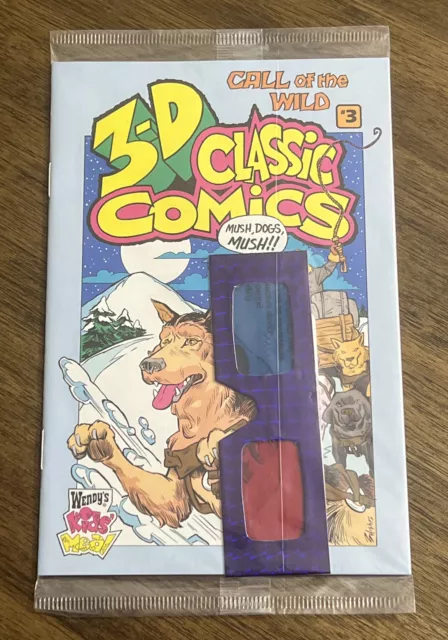 VTG Wendy's Kids Meal 3-D CLASSIC COMICS #3 Call Of The Wild 1994 W/ Glasses NEW