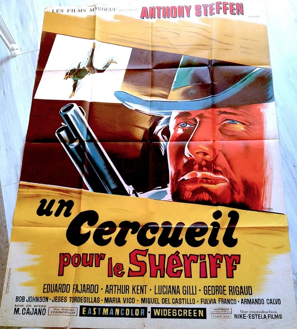 Aff ciné UN CERCUEIL POUR LE SHÉRIF Illu BELINSKY Anthony STEFFEN 120X160 1965