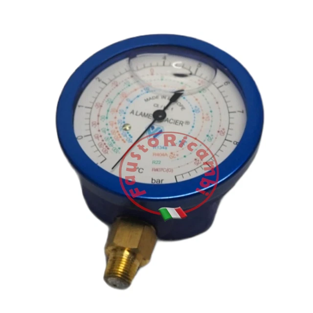 MANOMETRO BASSA PRESSIONE GLICERINA Ø 1/8 X 60 mm GAS R134A R404A R22 R407C MANOMETRO BASSA PRESSIONE GLICERINA Ø 1/8 X 60 mm GAS R134A R404A R22 R407C