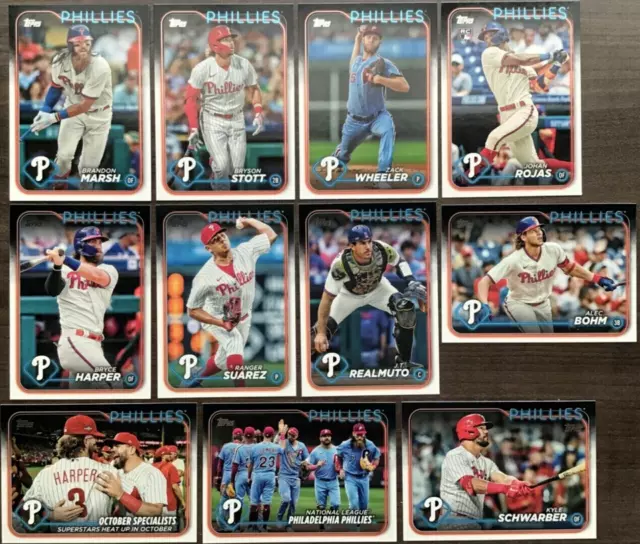 2024 Topps Series 1 Base Team Set Philadelphia Phillies Harper Rojas Rc Qty