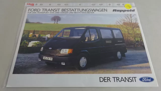 Prospetto/Brochure Ford Transit Auto Funebre Di Rappold Stand 03/1989
