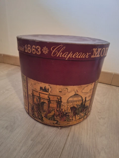 Jolie Boîte à Chapeau De Poupée Ancienne En Cuir - Voir Descriptif
