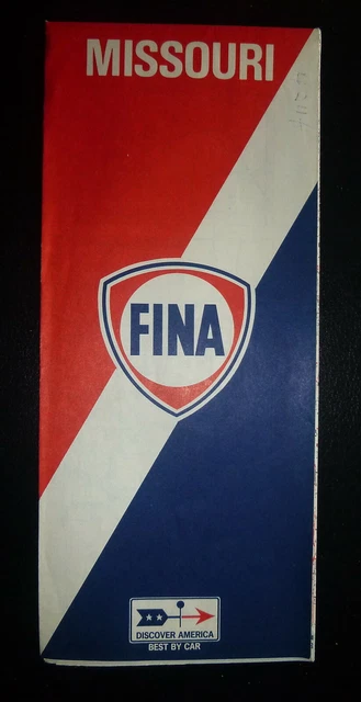 1971 Missouri  road  map Fina  oil  gas