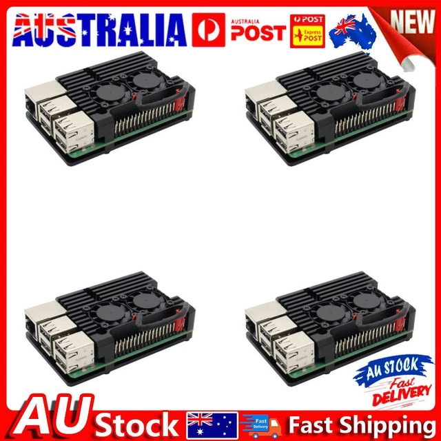 For Raspberry Pi 3 Model B B+ Aluminum Case Shell with Dual Cooling Fan AU