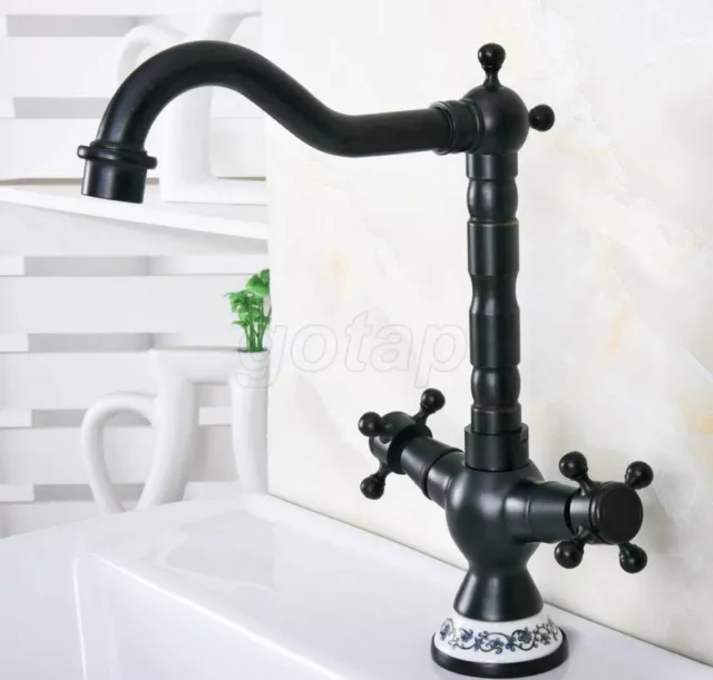 Oil Rubbed Brass Swivel Bathroom Kitchen Sink Vessel Faucet Basin Mixer Tap