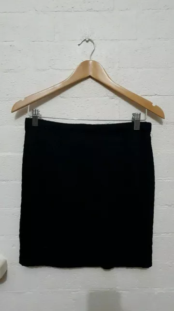 MOSSMAN Designer Label Womens Black Short Straight Mini Bodycon Skirt, Size 14