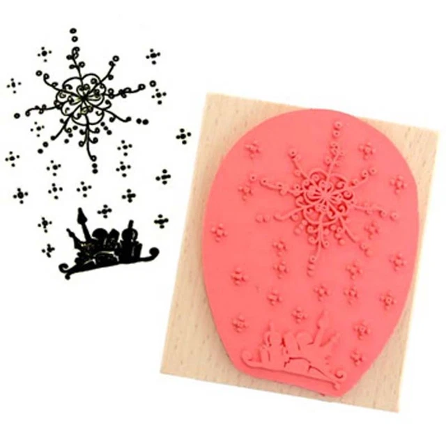 BETHLEHEM CHRISTMAS STAR Rubber Ink Stamp on Beech Block - Free UK P&P