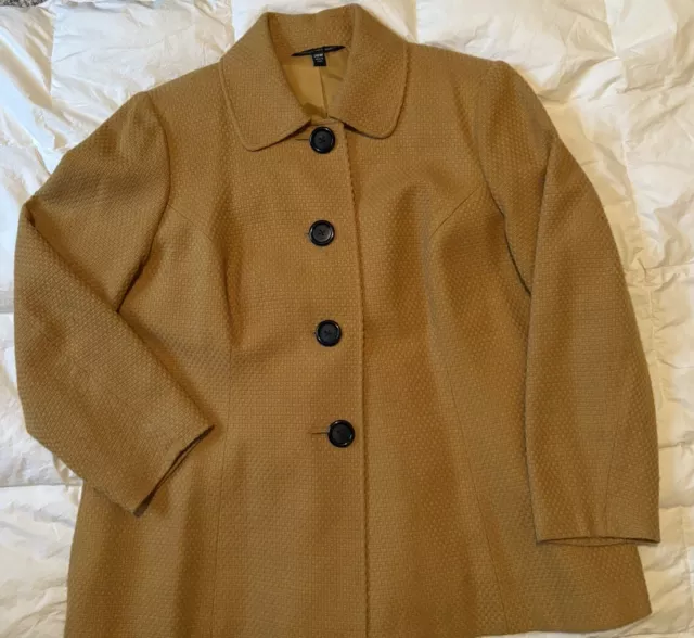 BRIGGS NEW YORK Blazer/Jacket Plus Size Women’s 20W Mustard Color Acrylic/Wool